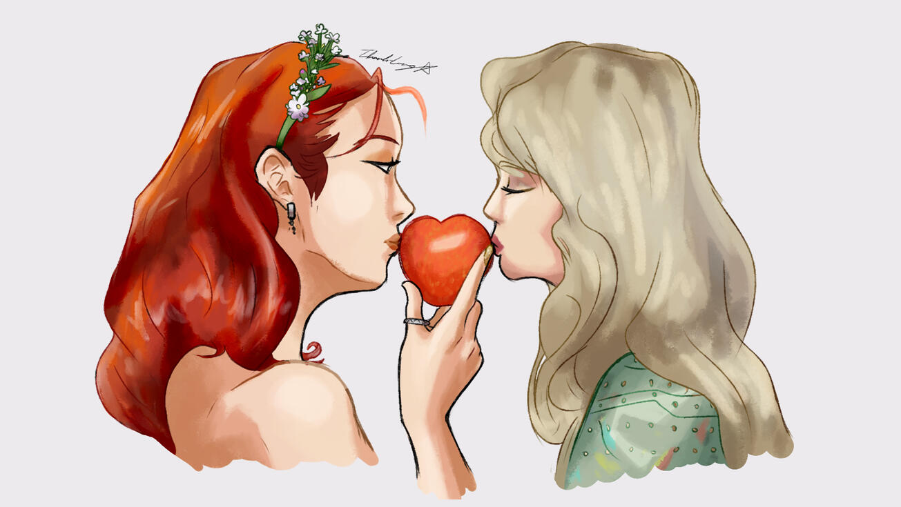 &quot;Apple&quot;. Fan art based on the music video of &quot;Apple&quot; by GFRIEND. Color and painting test.