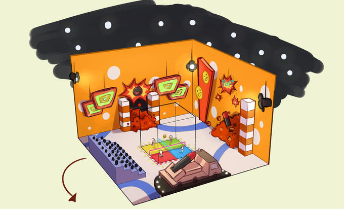 CONCEPT ART FOR THE BOMB GAME.