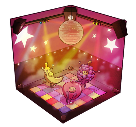 CONCEPT ART FOR THE FRUIT PARTY.