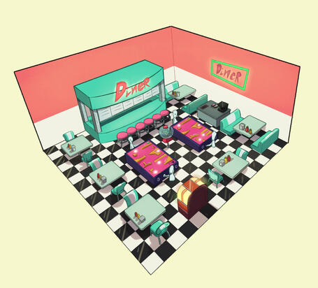 CONCEPT ART FOR THE DINNER GAME.